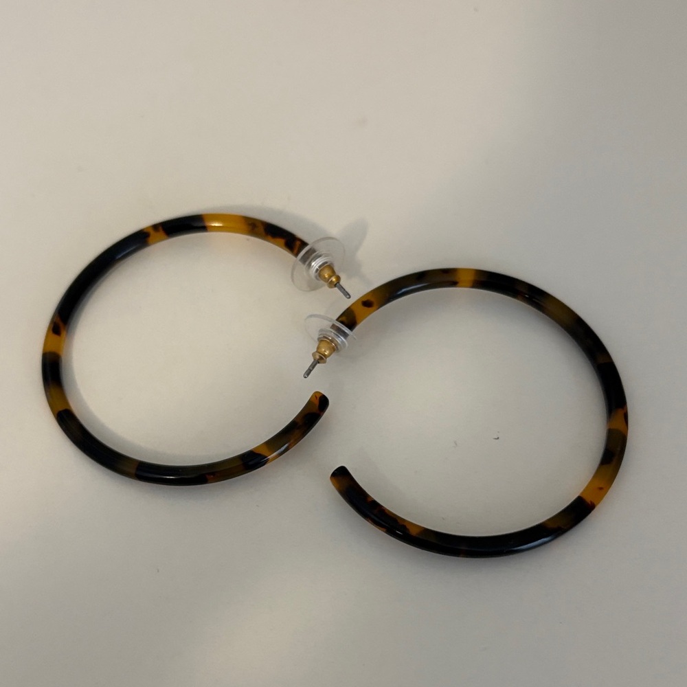 J Crew Tortoise Print Hoop Earrings